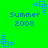 Pixelated blue text and geometric shapes on a bright green background, with 'Summer 2008' repeated across the image.
