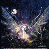 Animated fairy with translucent wings and flowing hair, depicted in multiple poses against varied backgrounds including night sky, forest, and light fields.