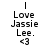Static pixel art displays 'Love Jessie Lee.' with a heart symbol below, arranged in three vertical on white background