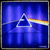 A 50x50 pixel animated buddy icon featuring a blue background with a white triangular prism and rainbow light spectrum, alongside stylized text reading "Pink Floyd" on a black background.