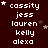 Dark red background with white text listing names in , some names marked by small stars; four distinct star positions visible across the