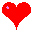 Static pixel art of a red heart with a small pink plus sign on the upper left, set against a solid gray background.