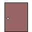 Pixel art animation of a yellow piglet in a blue tub, opening a brown door with a silver knob, transitioning from closed to open with blushing cheeks and a smiling expression.