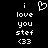 Pixelated white text on black background with a heart symbol above the text, showing two identical frames.