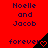 Red background with repeated text 'Noelle and Jacob' in dark purple, each instance paired with a black triangular shape containing a red heart symbol.