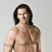 A four- shows a shirtless man with long dark hair, a gray background with stacked text, and red text on black