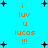 Pixelated orange text on cyan background with black star shapes, displaying 'i luv u lucas !!!' in two vertical