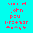Pixelated text and symbols on cyan background with two side-by-side identical frames showing pink text 'samuel john paul kroemer' above four asterisks, one gray and three pink.