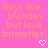 Pixelated text on a pink background with two white heart icons at the bottom, displaying the phrase 'Guys like blondes but love brunettes!' in orange letters.