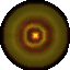 Animated sequence of a golden circular icon transforming into a yellow 'H' shape with red outline, then back to circular form.