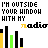 A 4x4 contact sheet of animated frames showing a pixel art bar graph with changing colors and text, each frame displaying the phrase "I'M OUTSIDE YOUR WINDOW WITH MY" above the graph and "radio" below it.