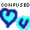 Animated contact sheet showing two frames of a pixelated buddy icon with text and heart symbols.