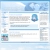 Pixelated static image of a light blue and white interface with two small square profile icons, one in the top-right corner and another at bottom-left.