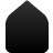 A solid black teardrop-shaped icon with a flat bottom and pointed top, set against a light gray background.