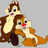 Pixelated cartoon chipmunks Chip and Dale pose together on a gray background with text reading "Chip & Dale" in white block letters.
