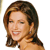 Pixelated close-up of a smiling person with shoulder-length brown hair against a white background.
