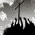 Black-and-white animated icon shows a dark silhouette of a figure with outstretched arms against a cloudy sky, with a tall thin pole behind the figure.