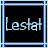 A split- image with a black background displaying 'Lestat' in light blue text and a pixelated portrait of a person on the right