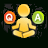 Pixelated icon shows a yellow figure in lotus position with orange target and green 'A' symbols on dark background.