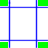 Green square icons with blue borders arranged in a , transitioning from solid green to text reading 'EMILY' at the bottom
