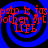Blue spiral background with red text repeating 'psip is its other' and 'LIFE' in four quadrants, no visible animation changes.