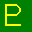 A split-screen pixel art image with a green left side showing a yellow 'E' and red right side featuring a yellow circular target-like symbol.