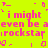 Pixelated text on bright yellow background with pink lettering and decorative symbols, repeating phrases in a stylized layout.