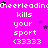 Pixelated text repeats across a bright pink background with scattered stars, displaying 'Cheerleading' and 'kills your sport (3333)' in white and purple.