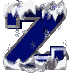A blue Z-shaped icon with white snow and ice accents on a gray background, animated to show falling snowflakes.