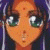 Pixelated anime-style character with large green eyes and purple hair against a dark background, next to green text reading 'Original Icons .com' on a solid green backdrop.