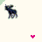 Pixelated moose icon in various solid backgrounds with small pink symbols below each, some frames show subtle animation effects.