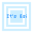 Four variations of a light blue square icon with white and light blue nested squares, each containing the text "It's Esi" in blue pixelated font.