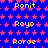 Blue background with pink star pattern and yellow text reading 'Ronit', 'Royo', 'Roroe' in repeating