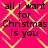 Bright pink background with yellow diamond lattice pattern and repeated black text reading "all i want for Christmas is you" in four quadrants.