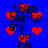Blue background with red pixelated hearts and black text reading 'I need heart to cry to miss' repeated in a pattern