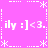 A static icon with a bright pink background featuring repeated white text and decorative elements arranged in a pattern