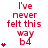 Red text reads 'I've never felt this way b4' with varying star counts on a white background, transitioning from one to four stars across frames.