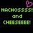 Pixelated text and a heart symbol on black background with green and pink elements.