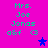 Pixelated text and star symbols on a bright pink background with cyan and blue elements.