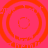 Four concentric circular patterns in bright orange on a solid pink background, arranged in a with no visible animation changes