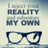 Pixelated image with text 'I reject your reality and substitute my own' above a pair of dark-framed glasses on a light gradient background.