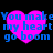 Two of identical pink hearts with blue text reading "You make my heart go boom" on a black background