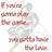 Pixelated image with blue and red text fragments, a faded grayscale silhouette of a person holding a guitar, and a white background.