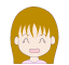 Pixelated cartoon character with brown hair and closed eyes, mouth open in two showing different mouth shapes