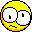 Five yellow pixelated circular faces with varied expressions on a gray background, each showing distinct mouth and eye configurations.