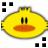 Animated yellow duck head with orange beak and black eyes, paired with text reading "Ducky CrAzY!" in two styles on a white background.