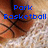 A basketball partially covered by a white net with blue pixelated text reading Park Basketball Is A Beast.