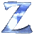 nine identical stylized Z letters with a blue and white cloud pattern on a gray background