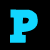 Blue pixelated text and symbols on black background with gray bottom-right corner.