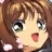 A 48x48 pixel animated buddy icon featuring a close-up of an anime-style character with brown hair and large green eyes, alongside text reading "Anime IM" and "COM" on a black background.